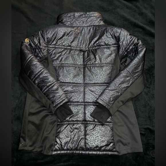 Michael Kors Womens Down Puffer Coat, Black w/leopard Print Size 2XL RN 79675 - Picture 9 of 15